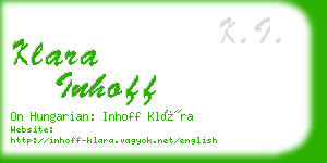 klara inhoff business card